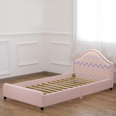 China 2020 Modern New Modern Design Pink PVC Kids Bed For Kids Children for sale