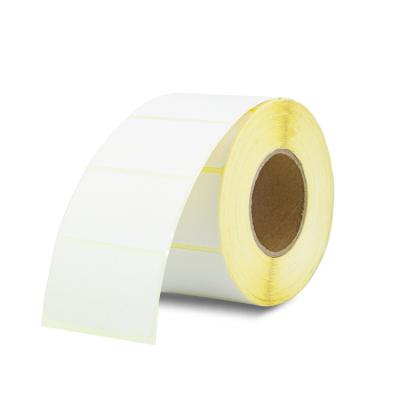 China Self Adhesive Label 60*40 Yellow Background Waterproof Thermal Printing Paper Customization for sale