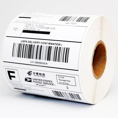 China Custom Blank Waterproof Barcode Label Paper Waterproof Sticker Printer Waterproof Three Direct Thermal Roll Proofing for sale