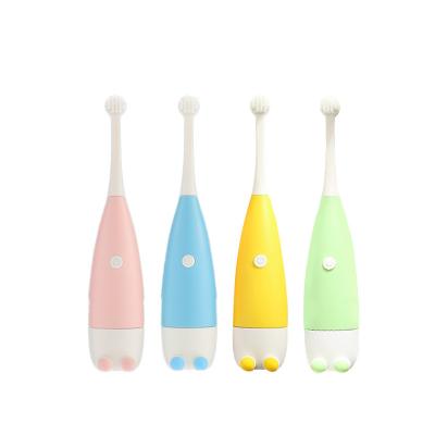 China Shinerosy Battery Operated Electric Children's Toothbrush Cute Yellow Duck Dry Safe Soft Stiffens IPX5 Waterproof Custom Logo SR-OTBC07 for sale