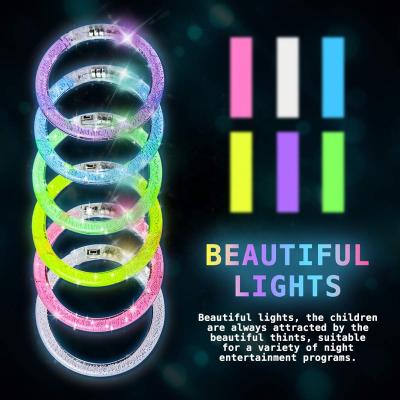 China Popular Christmas Gift Flash Bracelet Colorful Light Up Acrylic LED Bracelet Glow in Dark Luminous Toys for Kids Birthday Music Carnival Party for sale