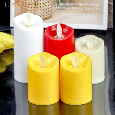 China Smokeless Flameless LED Tea Light Flickering Candles Pack of 12 Battery Operated for Festival Celebration Realistic Faux Candles for sale