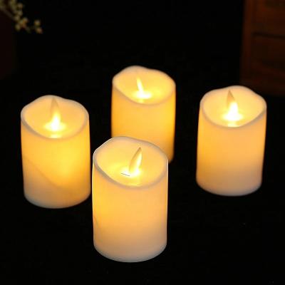 China New led moving birthday candle tear drop wick unscented battery operated electric flameless LED flickering candle for sale