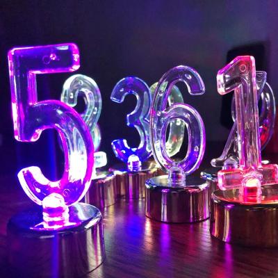 China Factory Sale Romantic Decoraion Flameless Birthday Led Number Candles With Battery Operated for sale