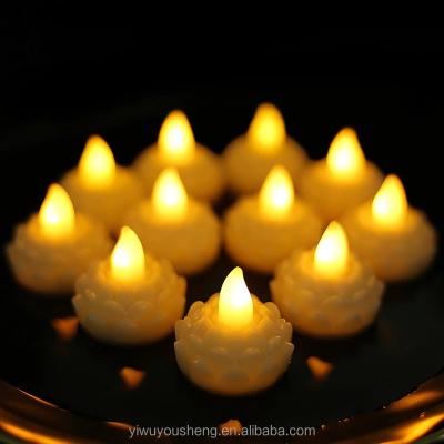 China Birthdays Flickering Flameless Tealight Led Battery Operated Waterproof Outdoor Decorative Lotus LED Floating Candles Candles for sale