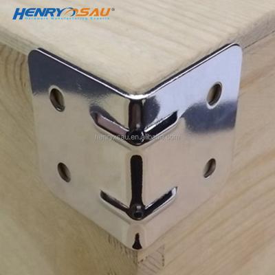 China Decorative Flight Case Chrome Plated Steel Corner Bracket Corner Brace For Connecting Corner Flight Case Bracket Iron Case Protector for sale