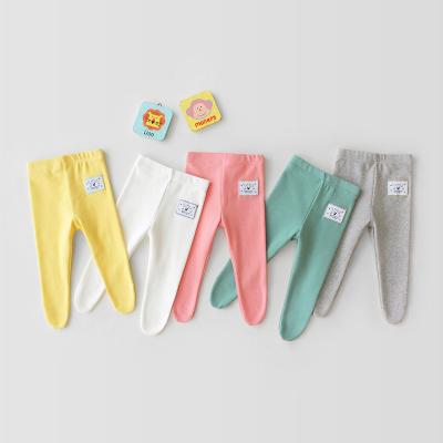 China Breathable Newborn Unisex Baby Boys Cotton Panties High Waist Pants Infant Girls Bag Foot Pants Baby Gaiters for sale