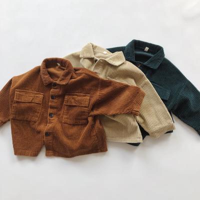 China Autumn Winter Baby Boys Girls Corduroy Coat Japan Style Breathable Korean Girl Clothes Baby Boy Long Sleeve Jacket Children Coat for sale