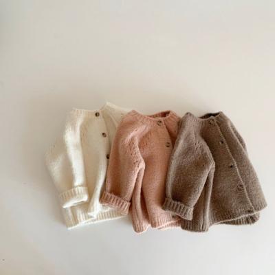 China Baby Boy Girl Clothing Texture Style Sweater Coat Windproof Baby Round Neck Wool Knitted Baby Clothes Coat for sale