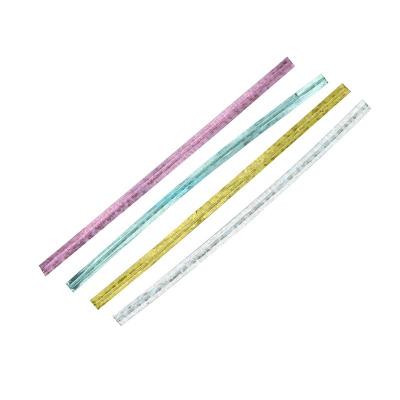 China Moisture Proof Hot sale reusable color focus Plastic laser Twist Ties for Bread Lollipops Gifts Packaging for sale