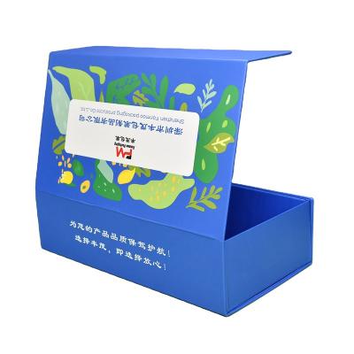 China Custom Large Luxury Blue Logo Magnetic Closure Foldable Rigid Handmade Luxury Cardboard Paper Gift Packaging Shoe Box for sale