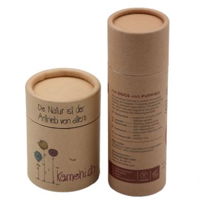 China Handmade Colorful Printed Herbal Tea Food Cardboard Paper Packaging Tube With Tin Lid for sale