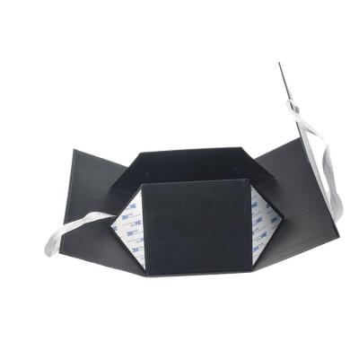 China Manufacturer Free Custom Design Premium Black Ribbon Tie Packaging Eco-Friendly Degradable Gift Box for sale