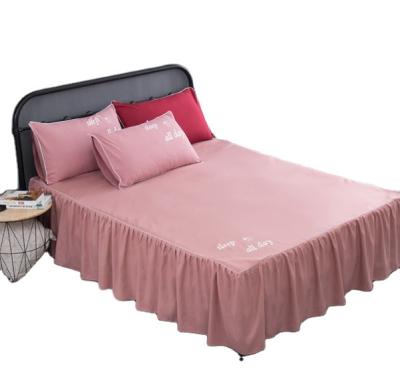 China Free Shipping Super Soft Home Fancy Design Microfiber Lace Bedspread Bed Skirt for sale