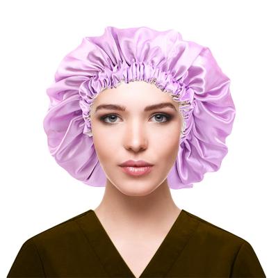 China Picture Satin Hoods With Logo Bulk Head Wrap Hat Hair Hoods Sleep Hat Women Silk Satin for sale