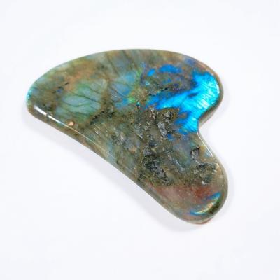 China 100% Genuine Face Labradorite Guasha Board Heart Shape For Face Massage for sale