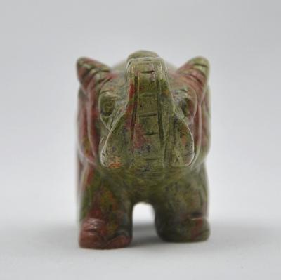 China Europe 2.5 inch wholesale price hand carved natural gemstone unakite elephant for sale