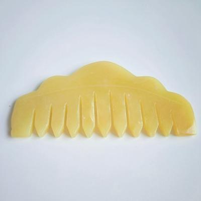 China Accept Yellow Jade Guasha Tool Massage Hair Comb Head And Body Gua Sha Massager for sale