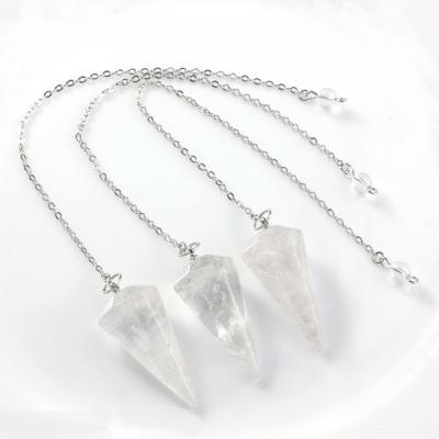 China Natural Clear Stone Crystal Gemstone Pendulum Wholesale China Best Quality Quartz Pendulum for sale