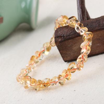 China Romantic Natural Stone Tumbled Crystal Gemstone Healing Stretch Citrine Healing Shape Crystal Bracelet for sale