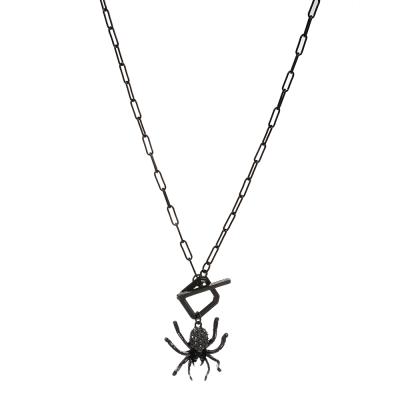 China 2021 Classic Fashion Custom Spider Necklace Fashion Halloween Pendant Necklace For Women Gift for sale