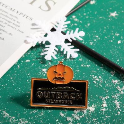 China Fabric Decoration Pumpkin Styles Halloween Decoration Enamel Jewelry Decorative Brooch For Unisex Jewelry for sale