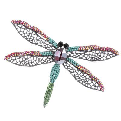 China New Style Fashionable Ladies Beautiful Breastpin Dragonfly Shape Rhinestone Zinc Alloy Brooch for sale