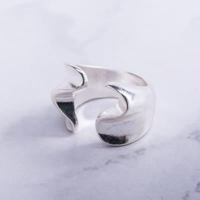 China FASHIONABLE Ring Ring Simple Abstract Wave Silver Aurora Aperture Abstract Fashion Jewelry Galaxy Concept for sale