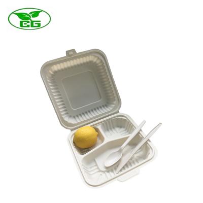 China Low MOQ 3 Compartment Disposable Cornstarch Eco Friend Food Bowl Disposable Biodegradable Wholesale for sale