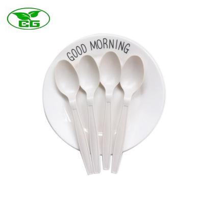 China White Factory Best Selling Disposable Cornstarch No Peculiar Smell Coffee Biodegradable Compostable Spoon for sale