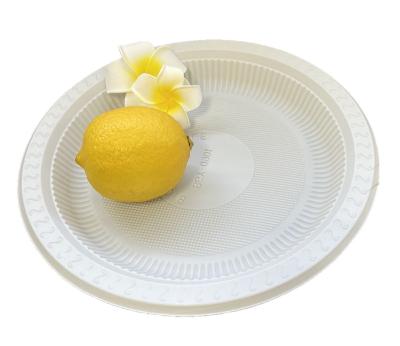 China 9 Inch Disposable Eco Friendly Dishes Party White Cornstarch Dish for sale