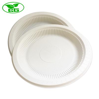 China Factory Direct Biodegradable Cornstarch Disposable 9 Inch Plastic Dishes Three Compartments for sale