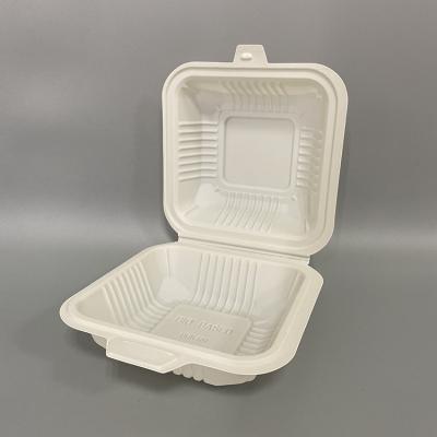 China High Quality Clamshell Microwavable Lunch Box Take Out Bio Degradable Cornstarch Food Containers for sale