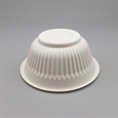 China Round Stripe Salad Bowl Eco - Friendly Disposable Take Away Plastic Noodle Soup Bowl for sale