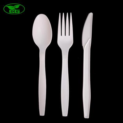 China Disposable and eco-friendly cornstarch cornstarch factory price disposable spoons forks knives sets for sale