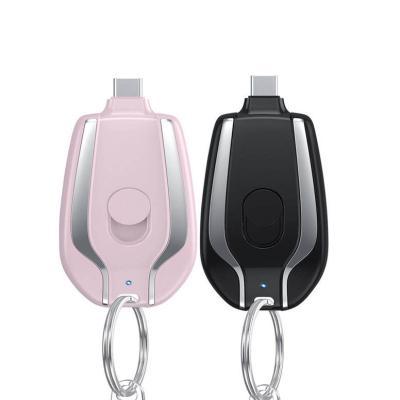 China Cute Type C Powerbank Mini Power Bank Support 1600mAh Small Finger Charger Portable Pod Chain Key Chain Fast Charging For iPhone for sale