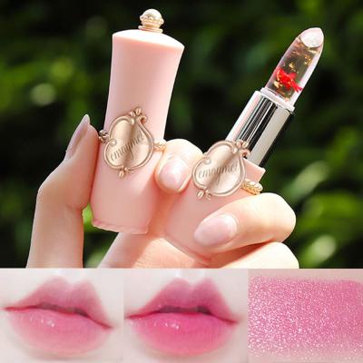 China Moisture Flower Lapiz Different Color Jelly Transparent Discolor Vegan Painless Different People Waterproof Lipstick Lipsticks for sale