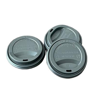 China Non Spill Disposable Wholesale Black Biodegradable Compostable Environmental Protection Cup Lid for sale