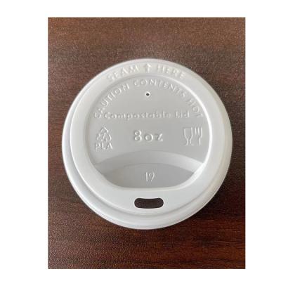 China Non Spill Water Proof Heat Resistant 100% Oil Proof Cpla Coffee Bio Degradable Lids for sale