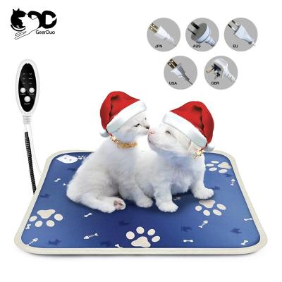 China Adjustable Electric Heated Mat Bed Warmer Blanket For Dogs Pet Heat Protector Heavy Duty Thermostat Waterproof Heated Cats for sale