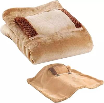 China Magnetic Hot Selling USB Electric Heating Throw Blanket Wrap Shawl,Outdoor Soft Flannel Heating Wrap Stadium Blanket for sale