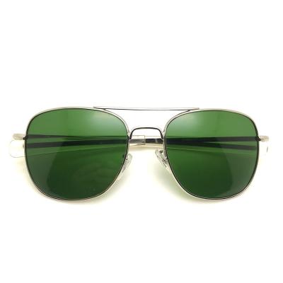 China Green Glass Sunglasses 2019 Metal Pilot Frame Hot Sale Square Lens gafas de sol for sale