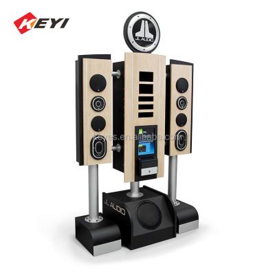 China Durable Custom Design Trade Show Car Demo Wooden Audio Board Display Rack for sale