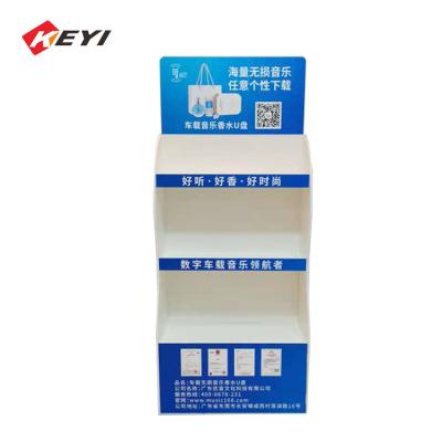 China Eco-friendly Retail Supermarket Shelf Pop Free Standing Floor Rack Display PVC Display Stand for sale