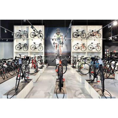 China Easy Assembly Custom Design Bike Shop Display Rack Bike Stroe Furniture Retail Display Rack for sale