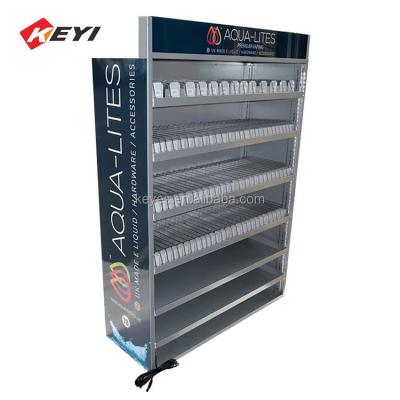 China Custom Tobacco Shop Smoke Shop Metal Cigarette Stand Up Tobacco Retail Display Rack for sale