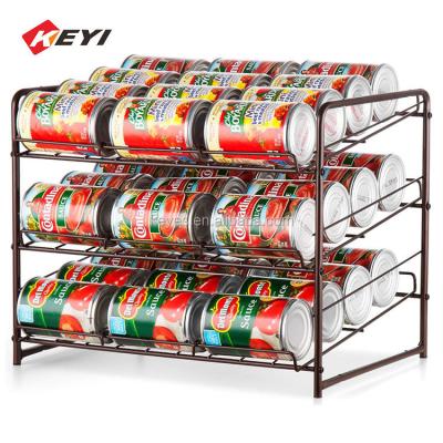 China Wholesale Custom Sustainable Beer Can Storage Rack Stackable Wire 3 Metal Soda Can Rack Organizer for sale