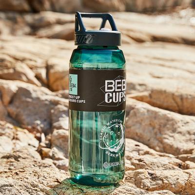 China New Design Viable Black Plastic Water Bottle 1500ml GREEN Clear Custom Logo For Sport Large Capacity Tritan Water Bottle With Straw for sale