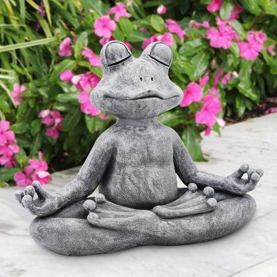 China Europe Zen Yoga Frog Figurine Garden Meditating Statue for sale