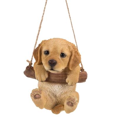 China Europe Resin Golden Retriever Puppy Hanging Statue for sale